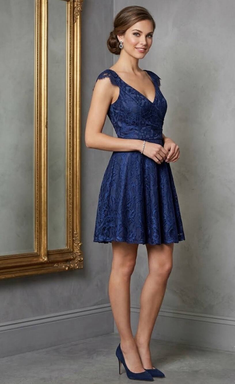 JIM HJELM OCCASIONS Navy Blue Lace Dress Size 10 NWT Wedding Cocktail Party